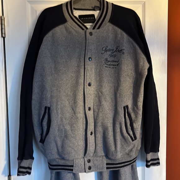 P Diddy Sean John Varsity Button Jacket Sweatsuit set Men’s - Picture 2 of 11